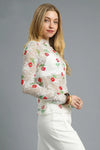 Floral Mock Neck Mesh Sheer Top-Mesh Shirt-Umgee-Reef Love