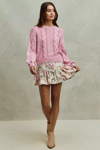 Floral Print Fit and Flare Mini Skirt-Reef Love