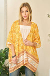 Floral Printed Short Sleeve Loose Fit Kimono Cover Up-Open Knit Cover Up-Reef Love