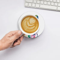 French Bulldog Coasters for Drinks Set of 4, 4 Inch Watercolor Dog Absorbent Diatomite Ceramics Coasters for Coffee Table with Cork Base Tabletop Protection Suitable for Dining Desks