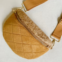 Fuzzy Quilted Luxe Crossbody Sling Bag