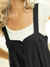 Shop Gauze Buttoned Up Overall Jumpsuit with Pockets-Stay effortlessly stylish in this gauze buttoned-up overall jumpsuit with pockets. The lightweight gauze fabric makes it perfect for warmer days.-available at Reef Love online boho-chic boutique