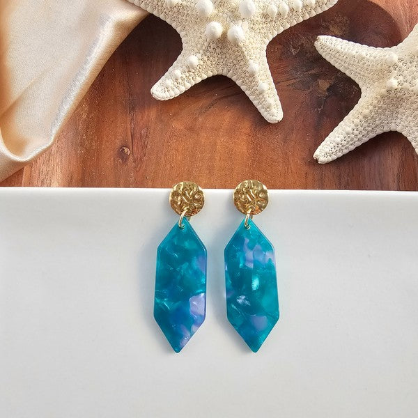 Gemma Earrings - Sea Green-drop earrings-Reef Love