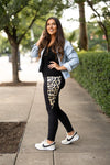 Gianna Leopard Print Panel Sculpting Leggings-Reef Love
