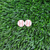 Shop Glitter Baseball Stud Earrings-Sparkly baseball stud earrings with red stitching and hypoallergenic posts. Lightweight and fun—perfect for sporty style, fans, and game day looks.-available at Reef Love online boho-chic boutique