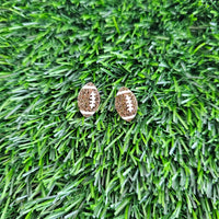 Shop Glitter Football Stud Earrings-Glitter football stud earrings with hypoallergenic posts. Lightweight, sparkly, and perfect for fans, tailgates, and showing your team spirit in style.-available at Reef Love online boho-chic boutique