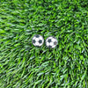 Shop Glitter Soccer Stud Earrings-Sparkly soccer ball stud earrings with glitter acrylic and hypoallergenic posts. Lightweight, fun, and perfect for game day or everyday sporty style.-available at Reef Love online boho-chic boutique