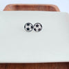 Shop Glitter Soccer Stud Earrings-Sparkly soccer ball stud earrings with glitter acrylic and hypoallergenic posts. Lightweight, fun, and perfect for game day or everyday sporty style.-available at Reef Love online boho-chic boutique