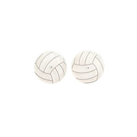 Shop Glitter Volleyball Stud Earrings-Glitter volleyball stud earrings with hypoallergenic posts. Lightweight, sparkly, and perfect for volleyball fans, players, or sporty everyday looks.-available at Reef Love online boho-chic boutique