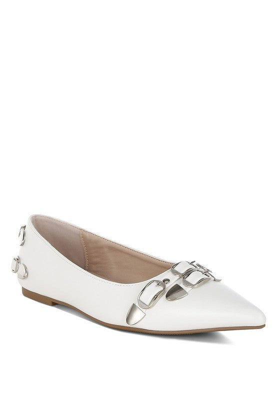 Golini Belt Buckle Detail Ballerinas-Reef Love