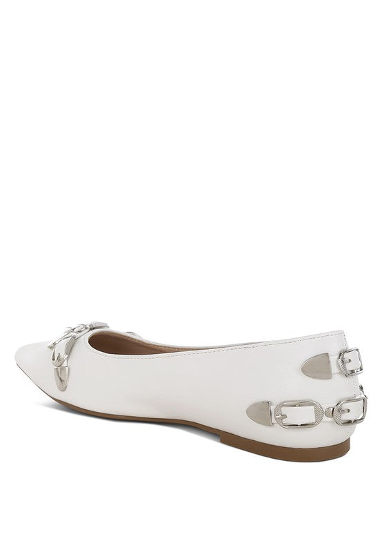 Golini Belt Buckle Detail Ballerinas-Reef Love