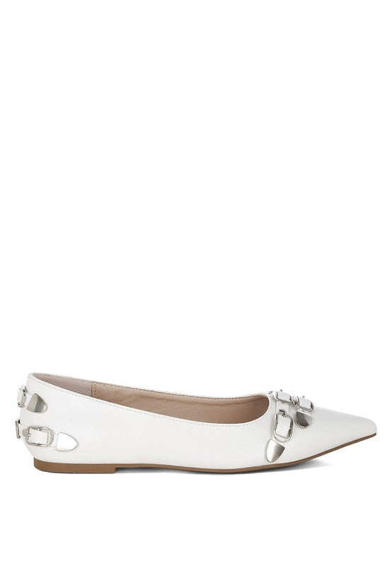 Golini Belt Buckle Detail Ballerinas-Reef Love