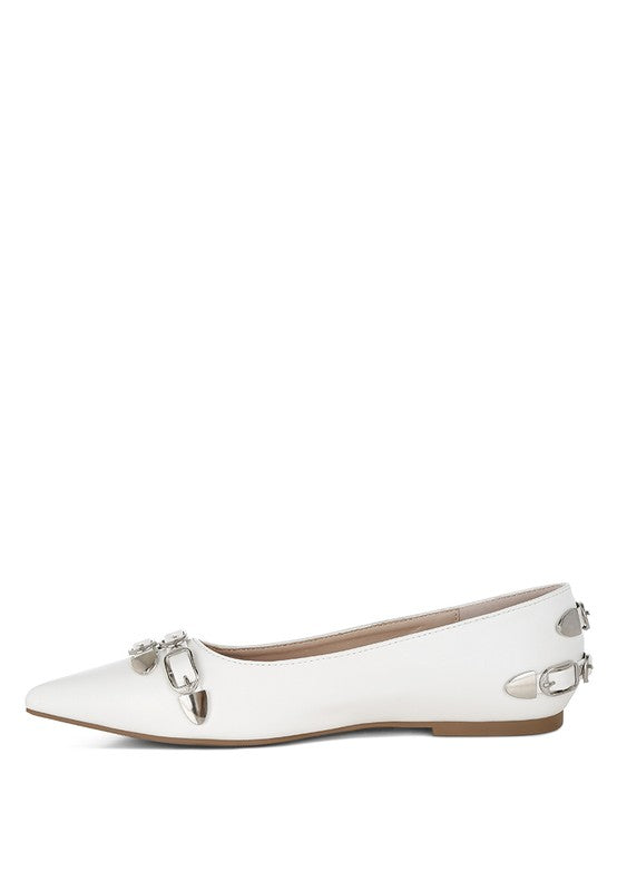 Golini Belt Buckle Detail Ballerinas-Reef Love