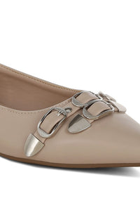 Golini Belt Buckle Detail Ballerinas-Reef Love