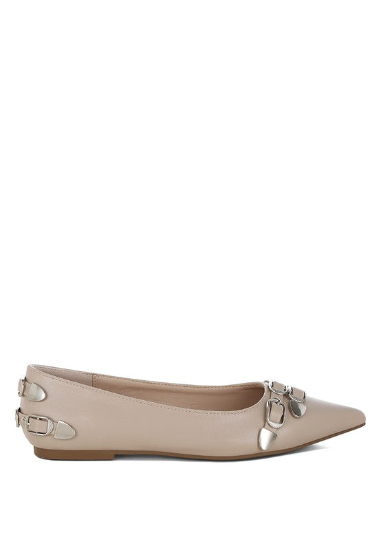 Golini Belt Buckle Detail Ballerinas-Reef Love
