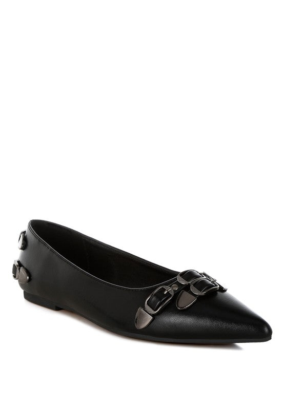 Golini Belt Buckle Detail Ballerinas-Reef Love