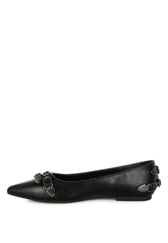 Golini Belt Buckle Detail Ballerinas-Reef Love