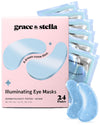Grace & Stella Award Winning under Eye Mask - Travel Size Toiletries - Bridal Shower Gifts - Gel Eye Patches for Dark Circles, Puffy Eyes, Wrinkles, Undereye Bags - Vegan - Self Care (6 Pairs, Gold)