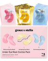 Grace & Stella Award Winning under Eye Mask - Travel Size Toiletries - Bridal Shower Gifts - Gel Eye Patches for Dark Circles, Puffy Eyes, Wrinkles, Undereye Bags - Vegan - Self Care (6 Pairs, Gold)