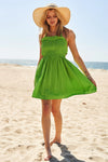 Green Apple Smocking Halter Open Back Mini Dress-Green Apple Smocking Halter Open Back Mini Dress Fresh, flirty, and made for sunshine—this Green Apple Smocking Halter Mini Dress is your new warm-weather favorite. -Reef Love Boho-Chic Boutique