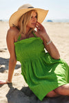 Green Apple Smocking Halter Open Back Mini Dress-Green Apple Smocking Halter Open Back Mini Dress Fresh, flirty, and made for sunshine—this Green Apple Smocking Halter Mini Dress is your new warm-weather favorite. -Reef Love Boho-Chic Boutique