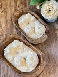 Handcrafted Botanical Garden Dough Bowl Candle