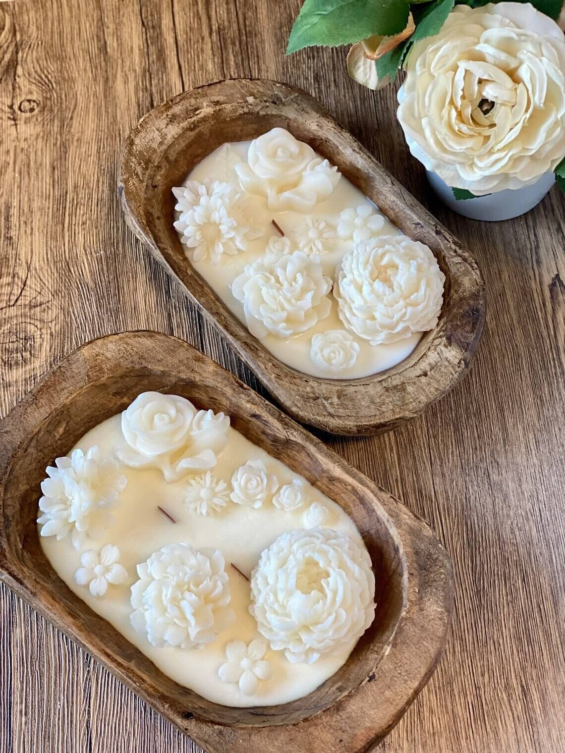 Handcrafted Botanical Garden Dough Bowl Candle