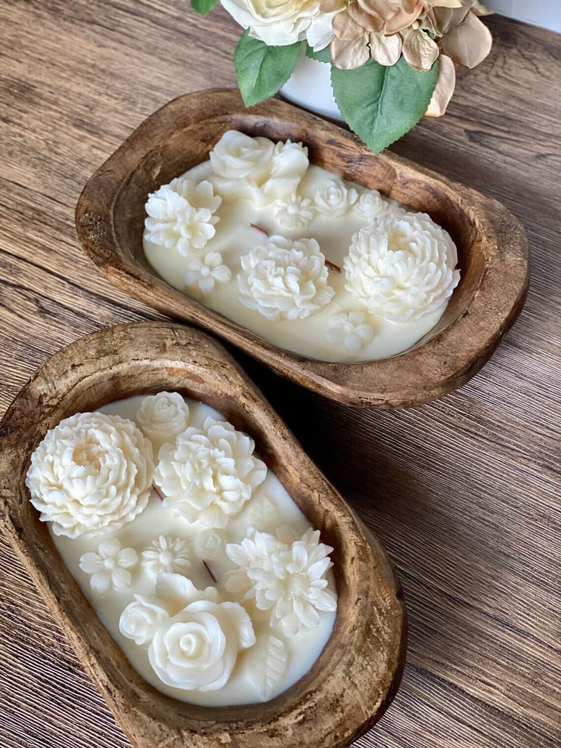 Handcrafted Botanical Garden Dough Bowl Candle