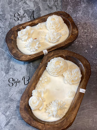 Handcrafted Botanical Garden Dough Bowl Candle