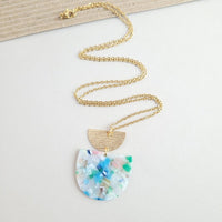Harper Spring Fling Necklace-Our Harper Necklace is a pendant style that adds a pop to your outfit with unique acrylic colors.18K gold-plated tarnish resistant stainless steel necklace chain.