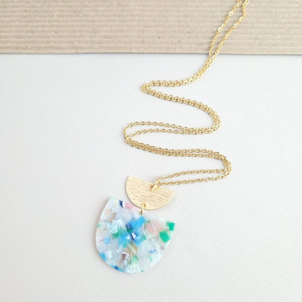 Harper Spring Fling Necklace-Our Harper Necklace is a pendant style that adds a pop to your outfit with unique acrylic colors.18K gold-plated tarnish resistant stainless steel necklace chain.