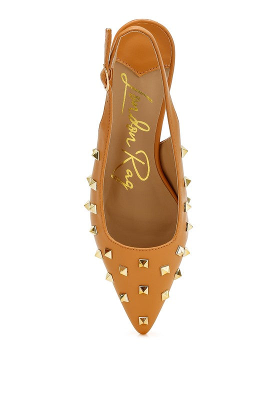 Hegron Stud Embellished Kitten Heels- Boho Chic Styles by Reef Love