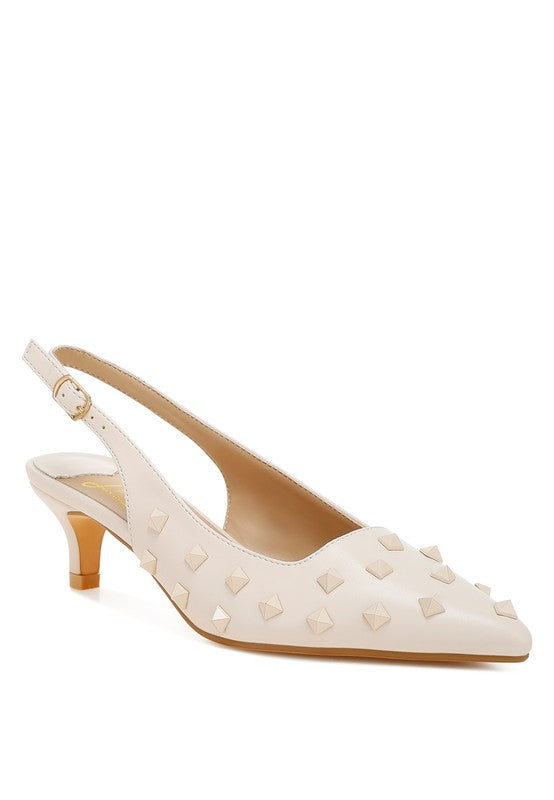 Hegron Stud Embellished Kitten Heels- Boho Chic Styles by Reef Love