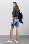 High Rise Bermuda Denim Shorts – Light Wash-Bermuda Jean Shorts-Insane Gene-Reef Love