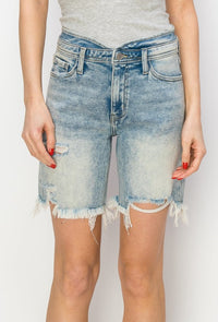 High Rise Bermuda Tulip Waistband Shorts