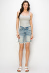 High Rise Bermuda Tulip Waistband Shorts