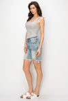 High Rise Bermuda Tulip Waistband Shorts