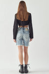 High Rise Bermuda Tulip Waistband Shorts