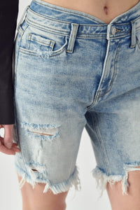 High Rise Bermuda Tulip Waistband Shorts