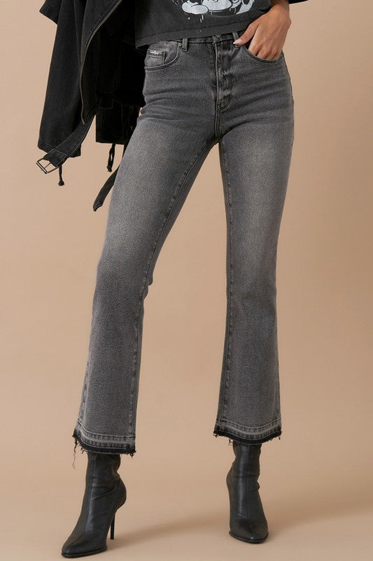 High Rise Crop Boot Denim – Medium Grey Wash-Cropped Jeans-Insane Gene-Reef Love