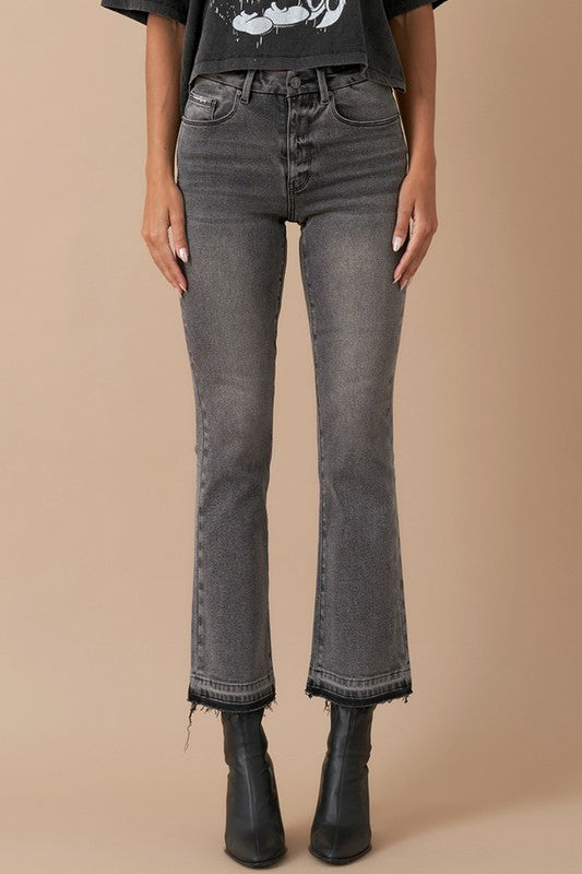 High Rise Crop Boot Denim – Medium Grey Wash-Cropped Jeans-Insane Gene-Reef Love