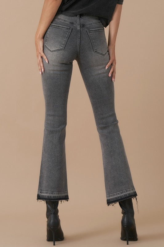 High Rise Crop Boot Denim – Medium Grey Wash-Cropped Jeans-Insane Gene-Reef Love