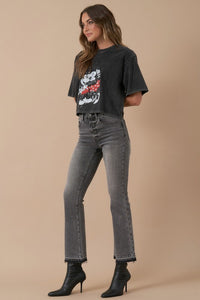 High Rise Crop Boot Denim – Medium Grey Wash-Cropped Jeans-Insane Gene-Reef Love