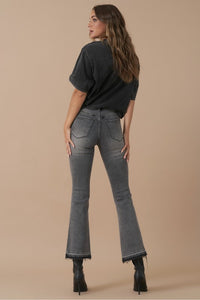 High Rise Crop Boot Denim – Medium Grey Wash-Cropped Jeans-Insane Gene-Reef Love