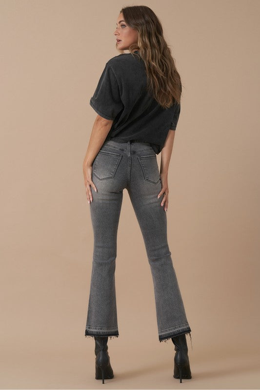 High Rise Crop Boot Denim – Medium Grey Wash-Cropped Jeans-Insane Gene-Reef Love