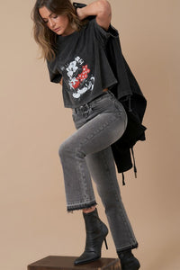 High Rise Crop Boot Denim – Medium Grey Wash-Cropped Jeans-Insane Gene-Reef Love