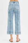 High Rise Crop Wide Front Seam Jeans-Cropped Jeans-RISEN-Reef Love