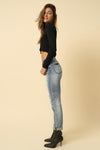 High Rise Cropped Distressed Girlfriend Jeans-High Rise Cropped Distressed Girlfriend Jeans - Light Washed Denim, Soft, Stretchy, and comfortable. Perfect casual and comfy jeans for everyday wear. 