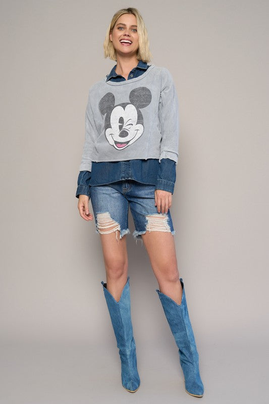 High Rise Distressed Bermuda Denim Shorts-Bermuda Jean Shorts-Insane Gene-Reef Love