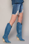 High Rise Distressed Bermuda Denim Shorts-Bermuda Jean Shorts-Insane Gene-Reef Love